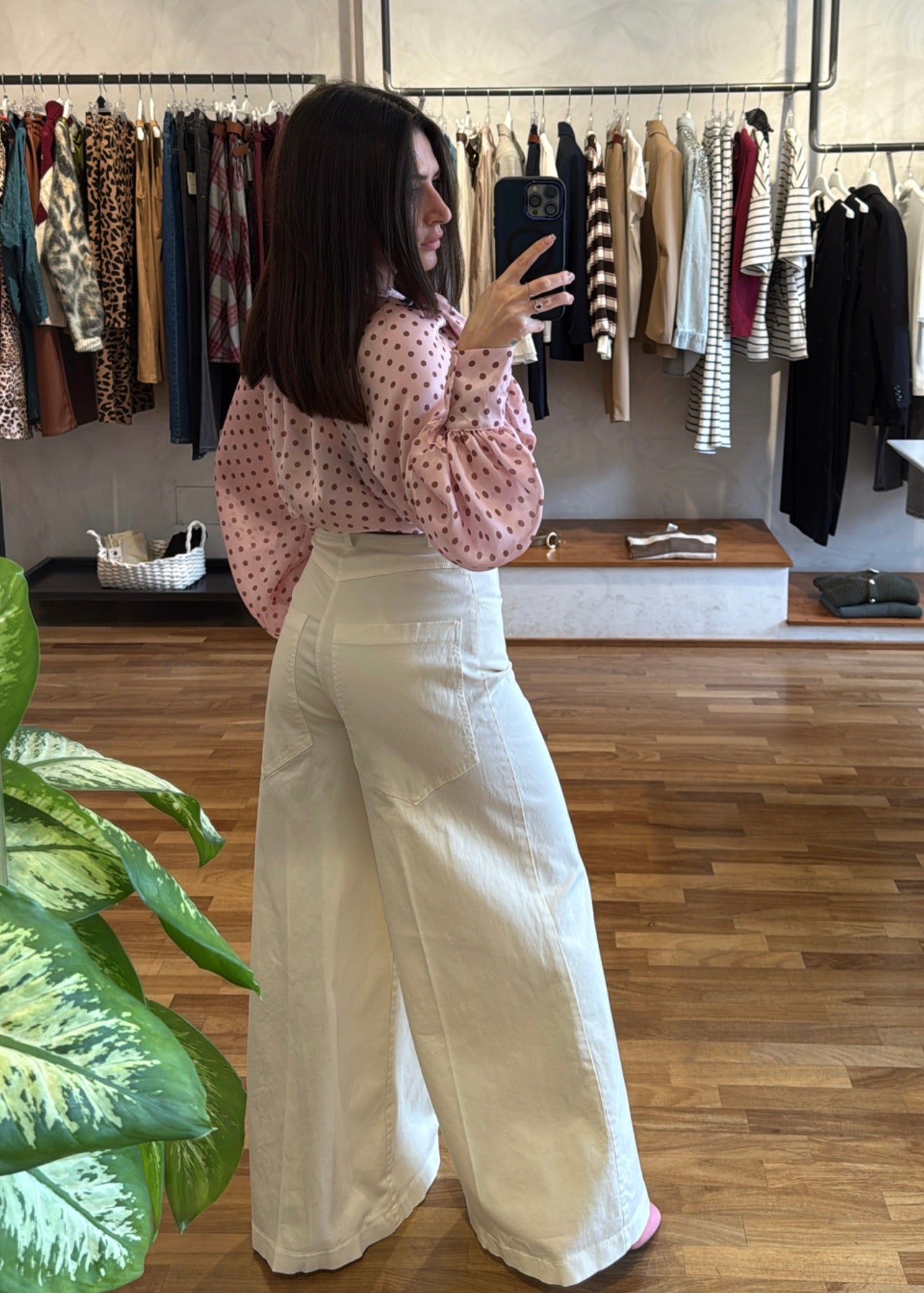 PANTALONE WIDE LEG BURRO - TENSIONE IN