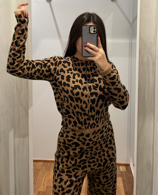 CARDIGAN MAGLIA ANIMALIER - TENSIONE IN - MARYGIÒ