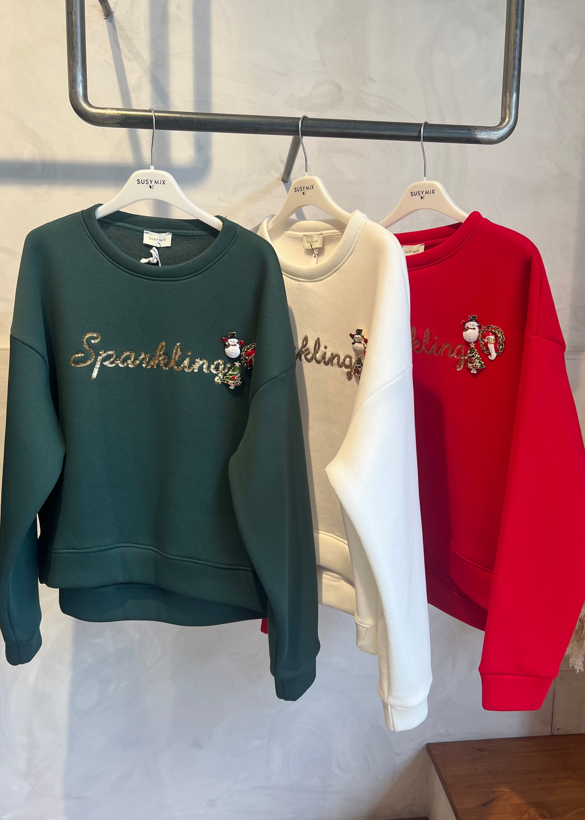 FELPA SPARKLING CON SPILLE - SUSY MIX - MARYGIÒ
