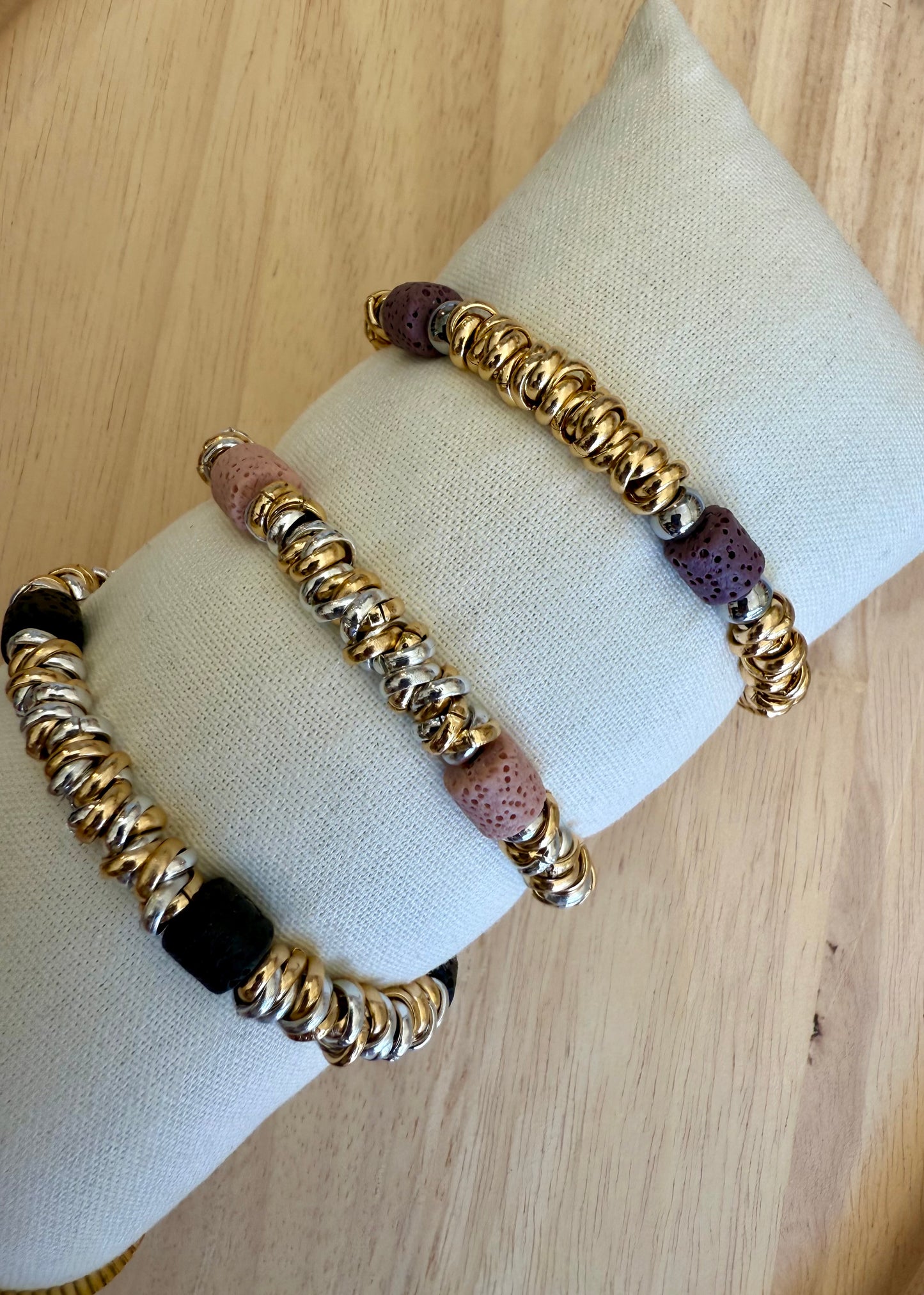 BRACCIALE RONDELLE E PIETRA VIOLA