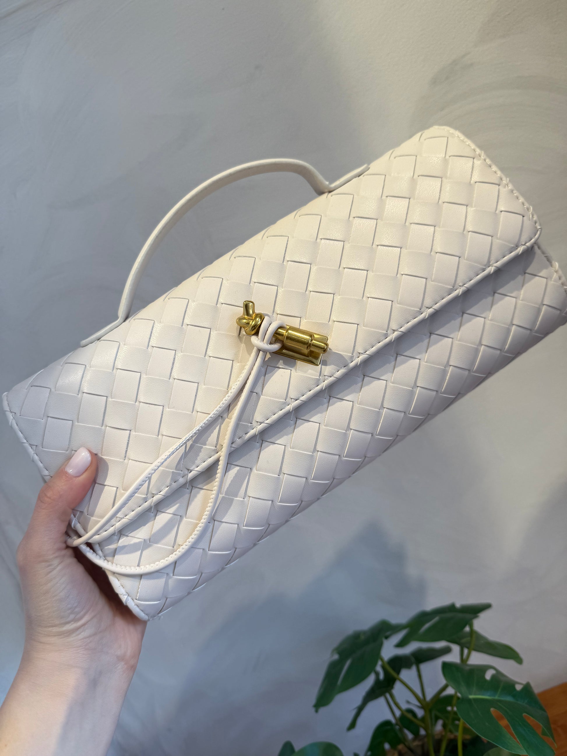 BORSA BAGUETTE INTRECCIATA PANNA - MARYGIÒ