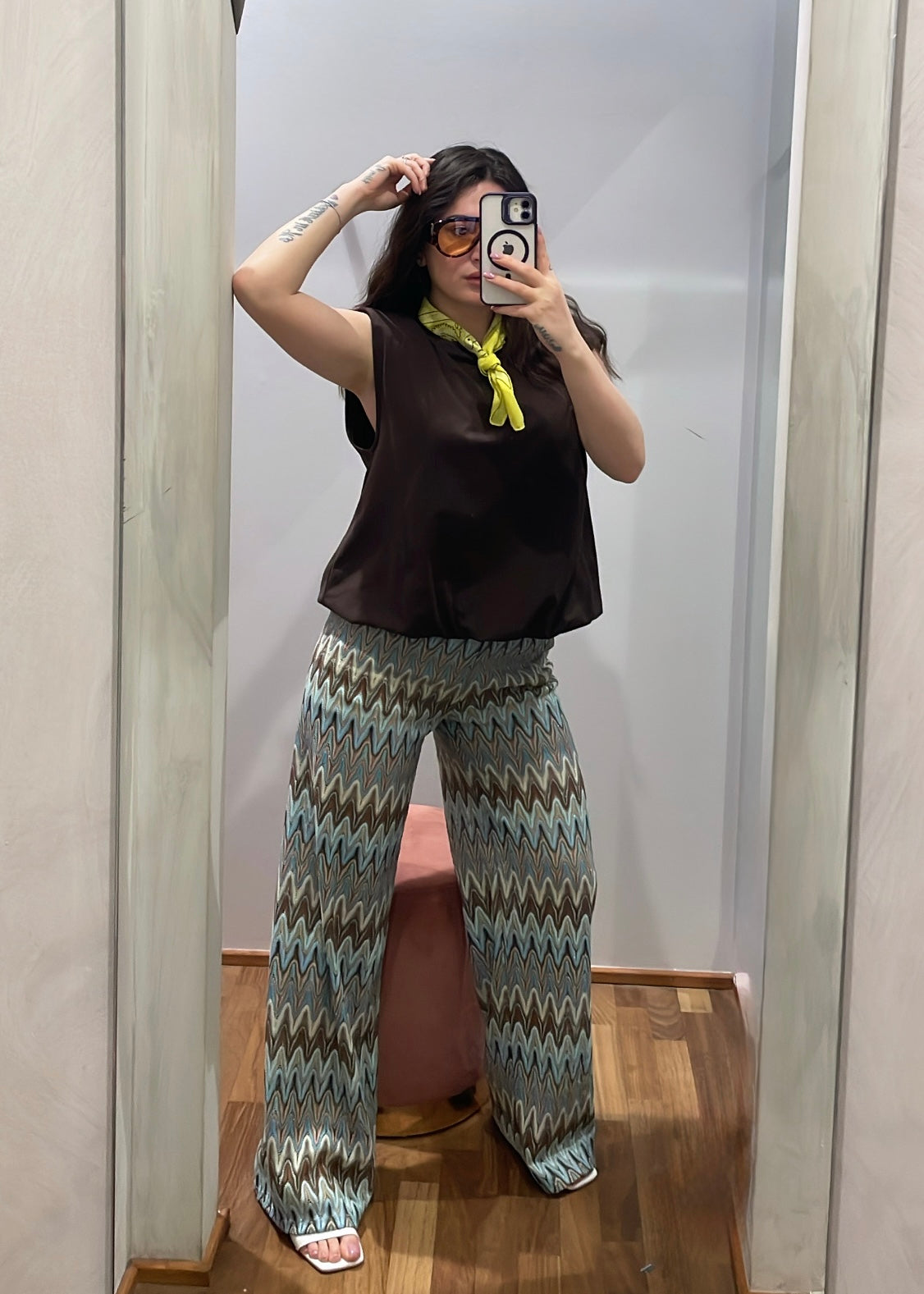 PANTALONE ZIG-ZAG CELESTE - SUSY MIX