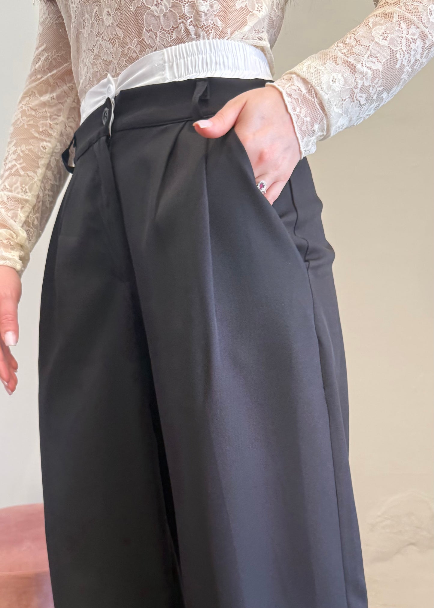 Pantalone Palazzo Boxer Nero - MARYGIÒ