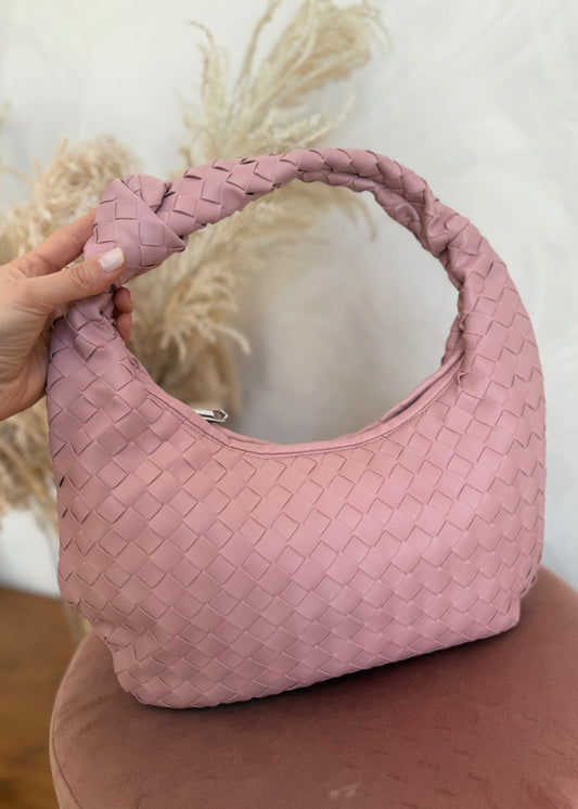 BORSA MEDIA INTRECCIATA NODO ROSA - MARYGIÒ