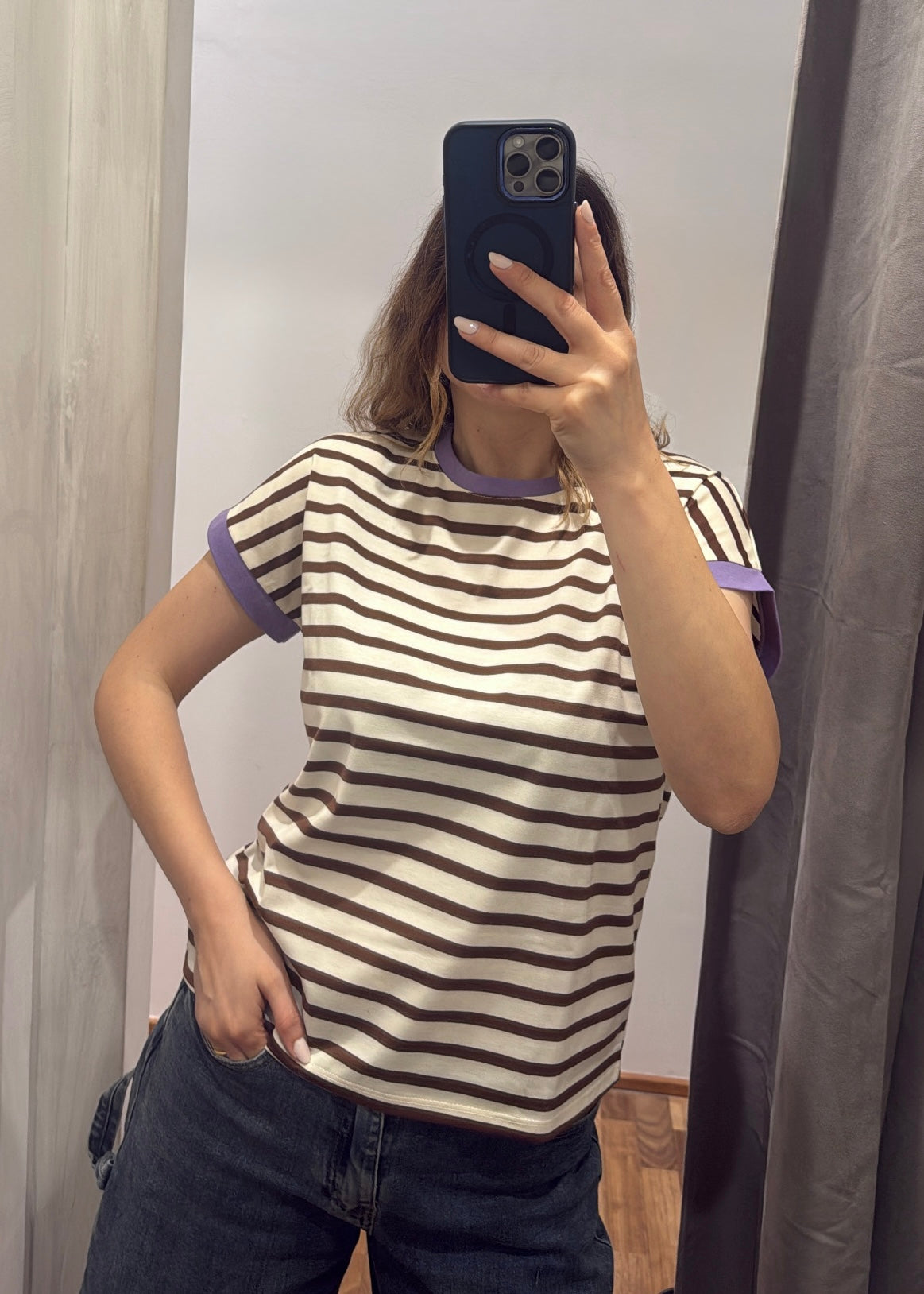 T-shirt Righe Tabacco - SUSY MIX