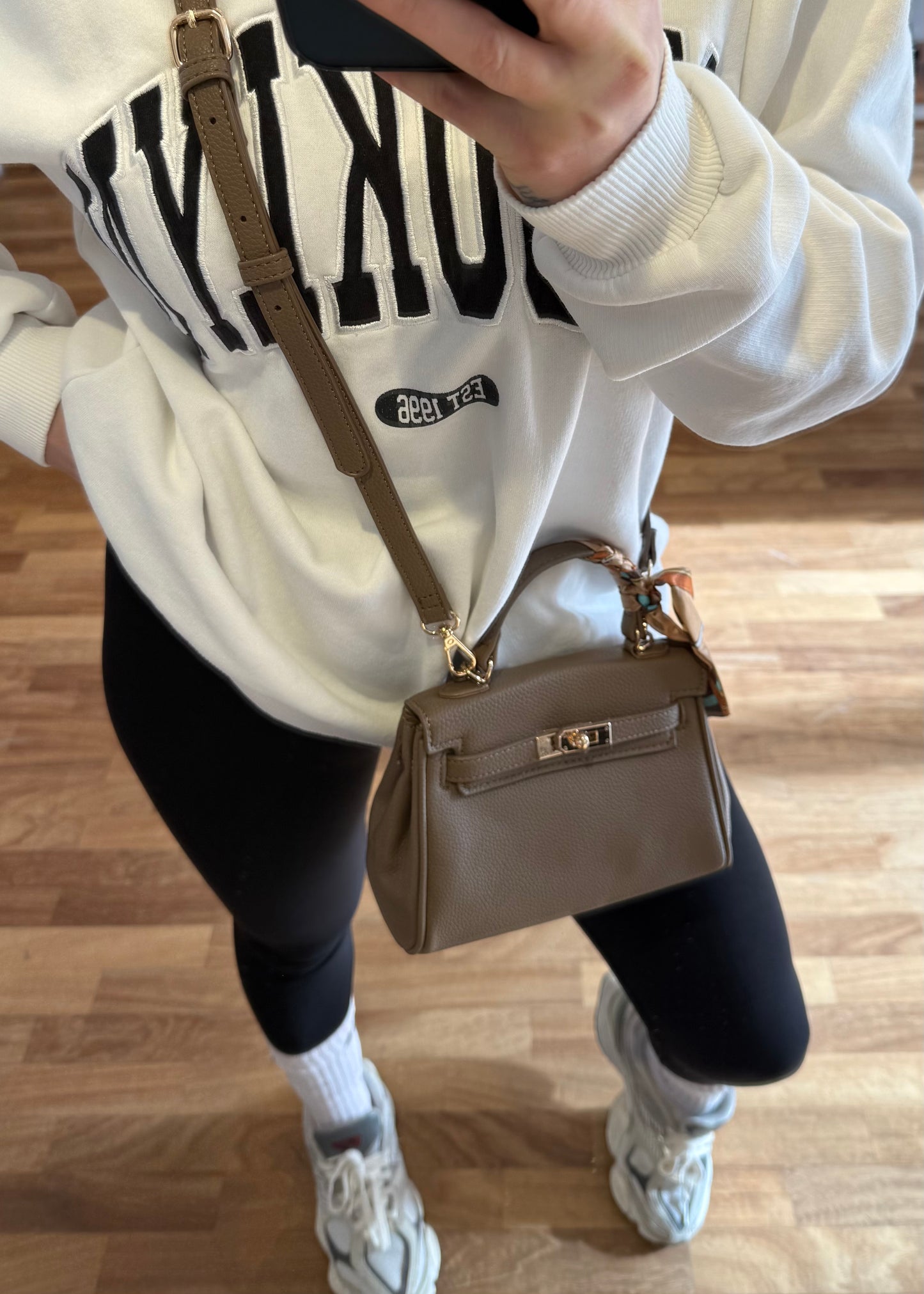 Borsa Ecopelle Lucchetto con Foulard Cuoio - MARYGIÒ
