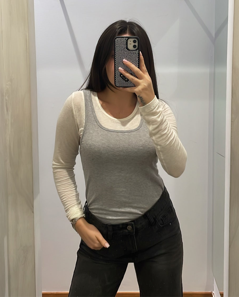 MAGLIA TWINSET PANNA/GRIGIO - TENSIONE IN - MARYGIÒ