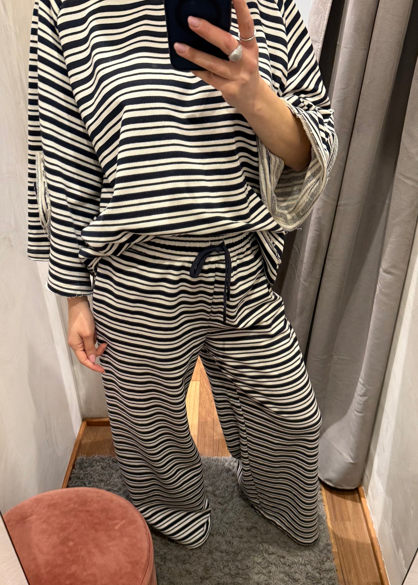PANTALONE A RIGHE PANNA E BLU - TENSIONE IN - MARYGIÒ