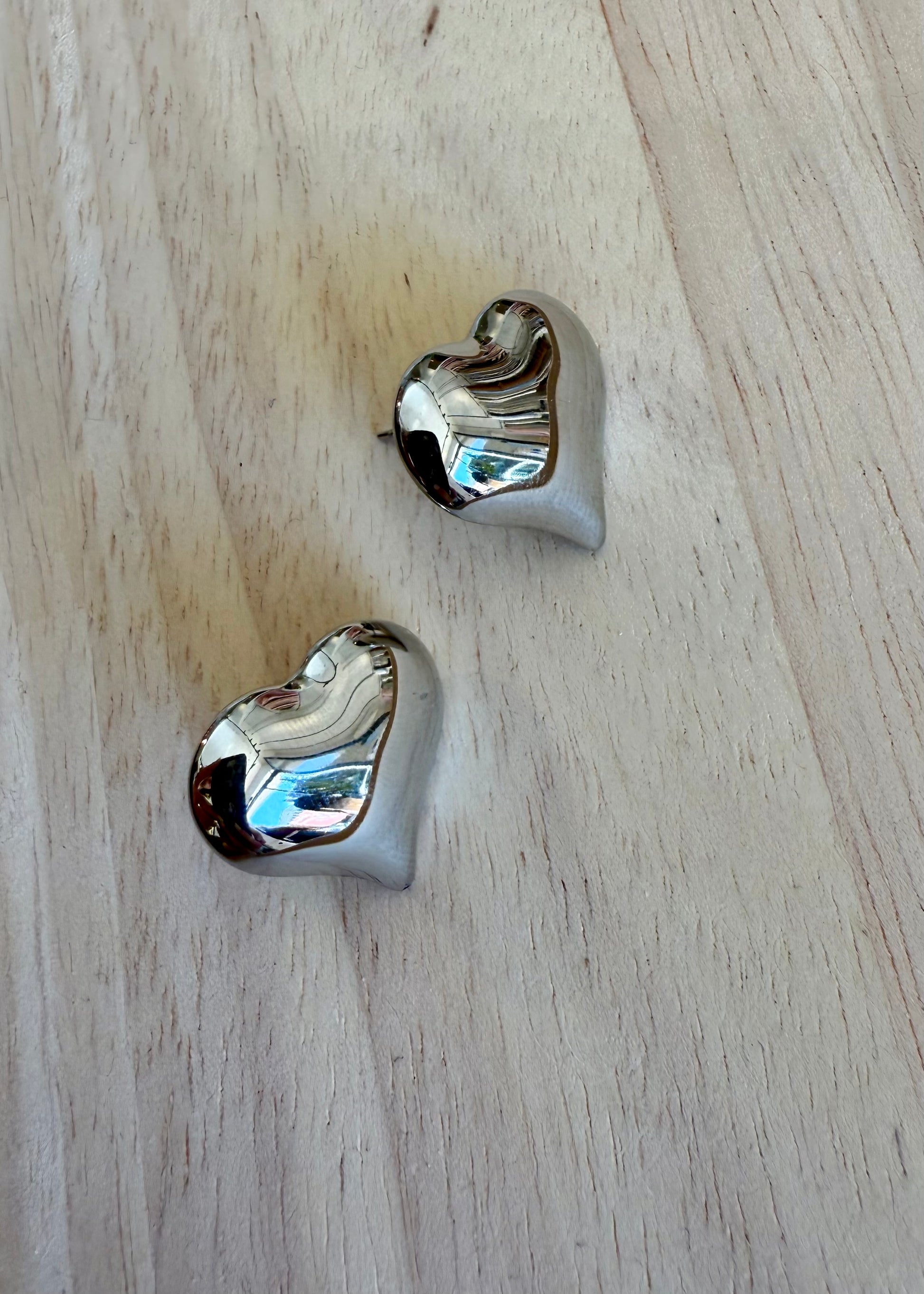 ORECCHINI CUORE MINI BOMBATO ARGENTO - MARYGIÒ