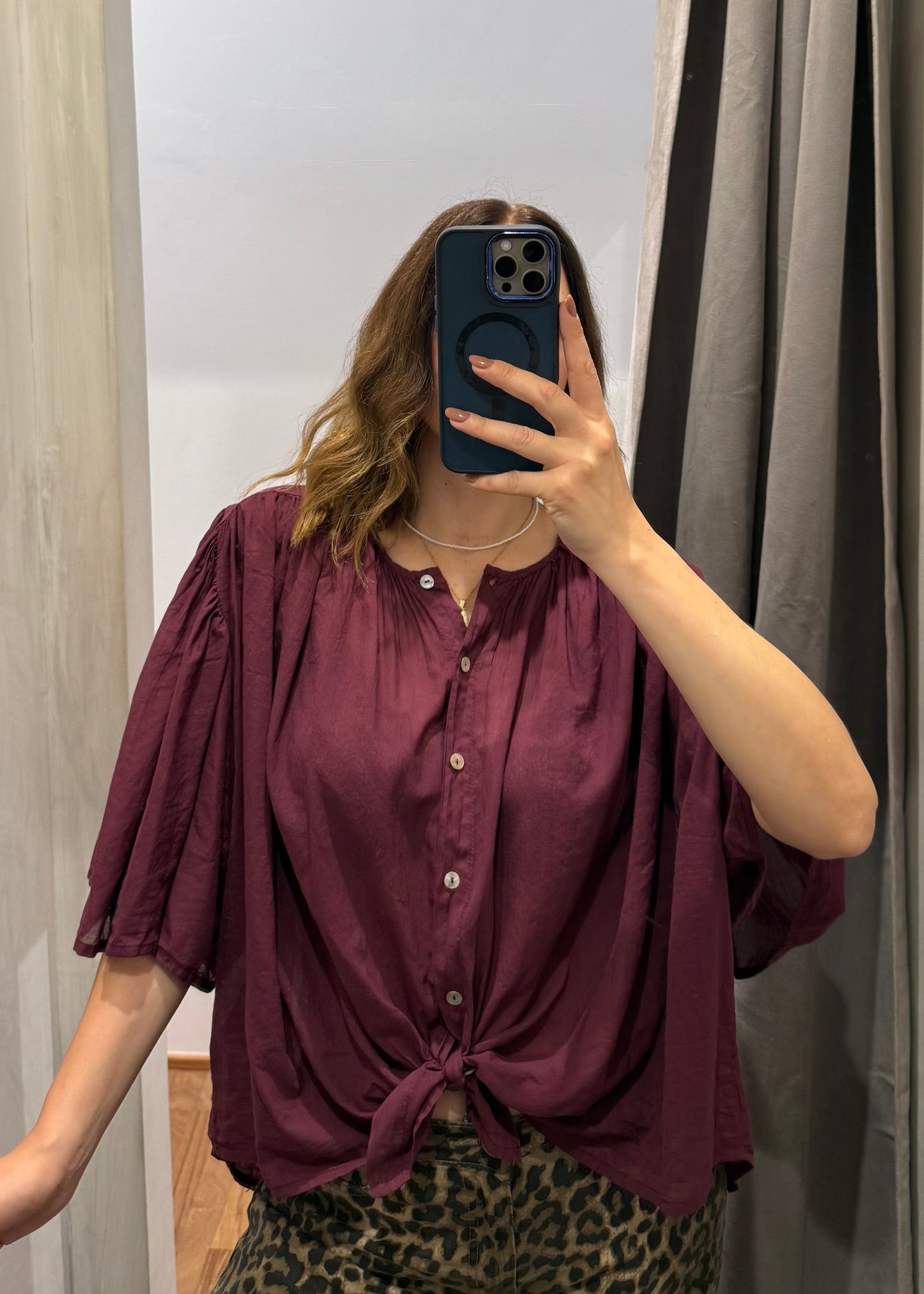 CAMICIA IN MUSSOLA VINO - SUSY MIX - MARYGIÒ