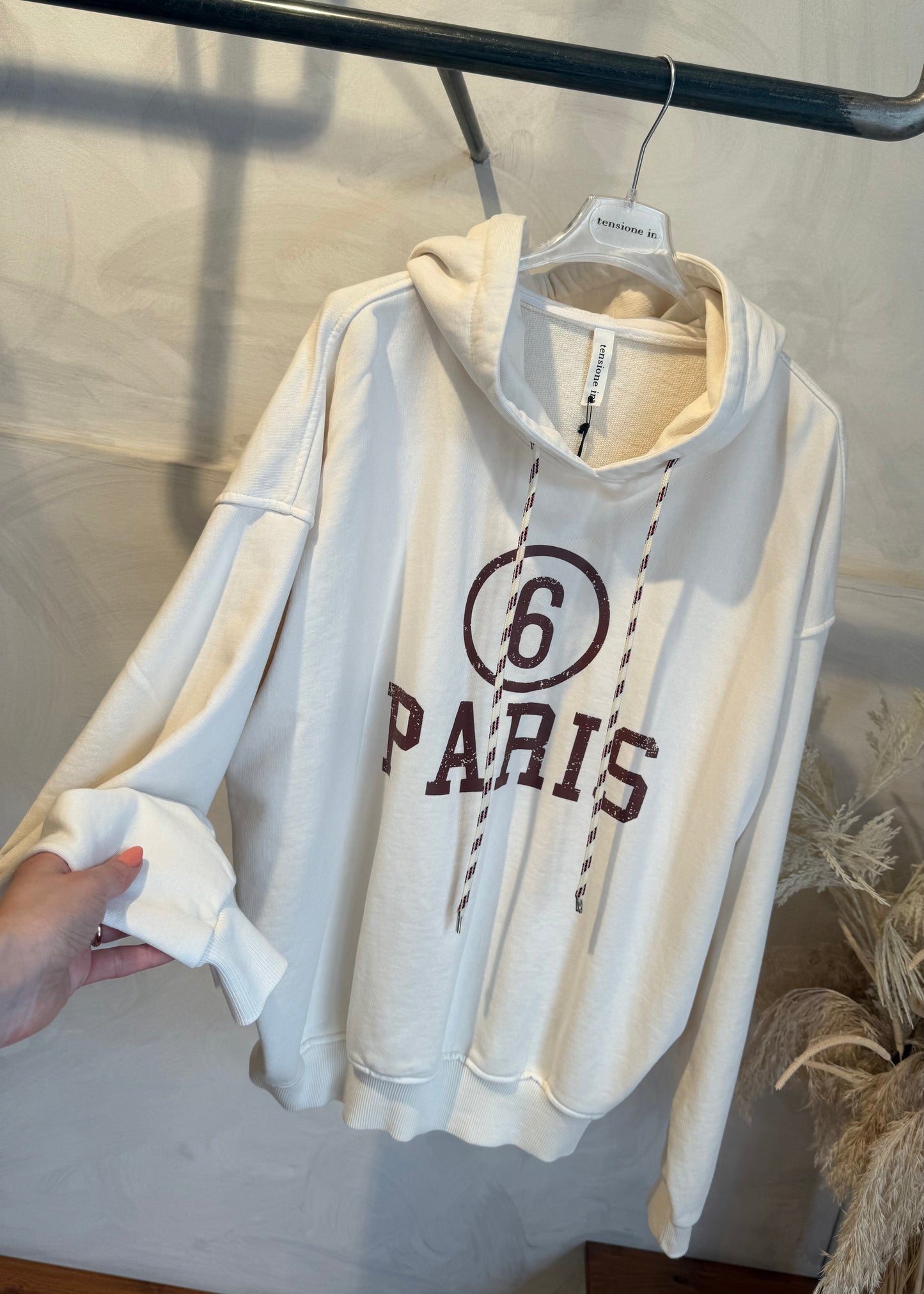 FELPA “PARIS” CON CAPPUCCIO (più colori) - TENSIONE IN - MARYGIÒ