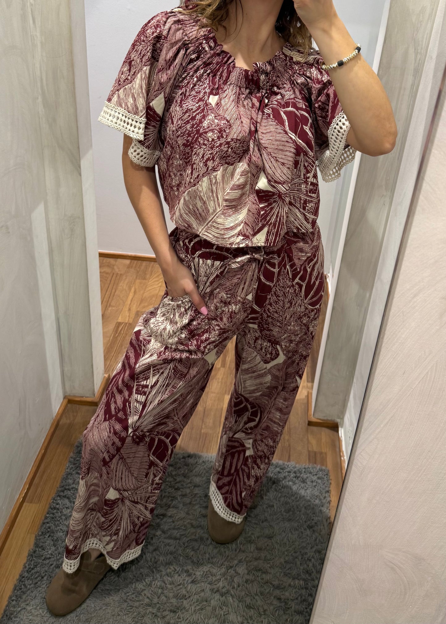 COMPLETO TOP E PANTALONE FANTASIA BATIK - SUSY MIX - MARYGIÒ