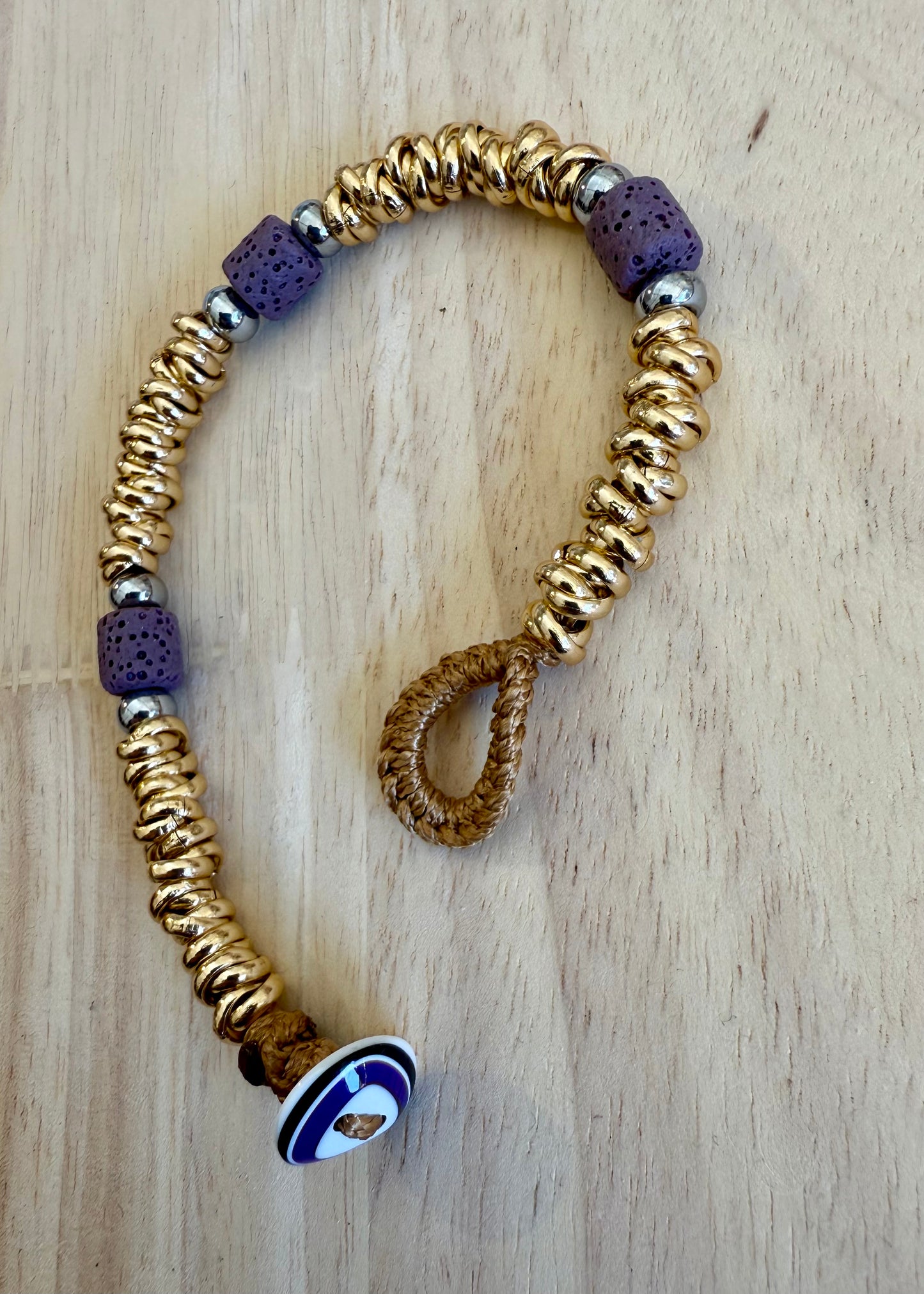 BRACCIALE RONDELLE E PIETRA VIOLA