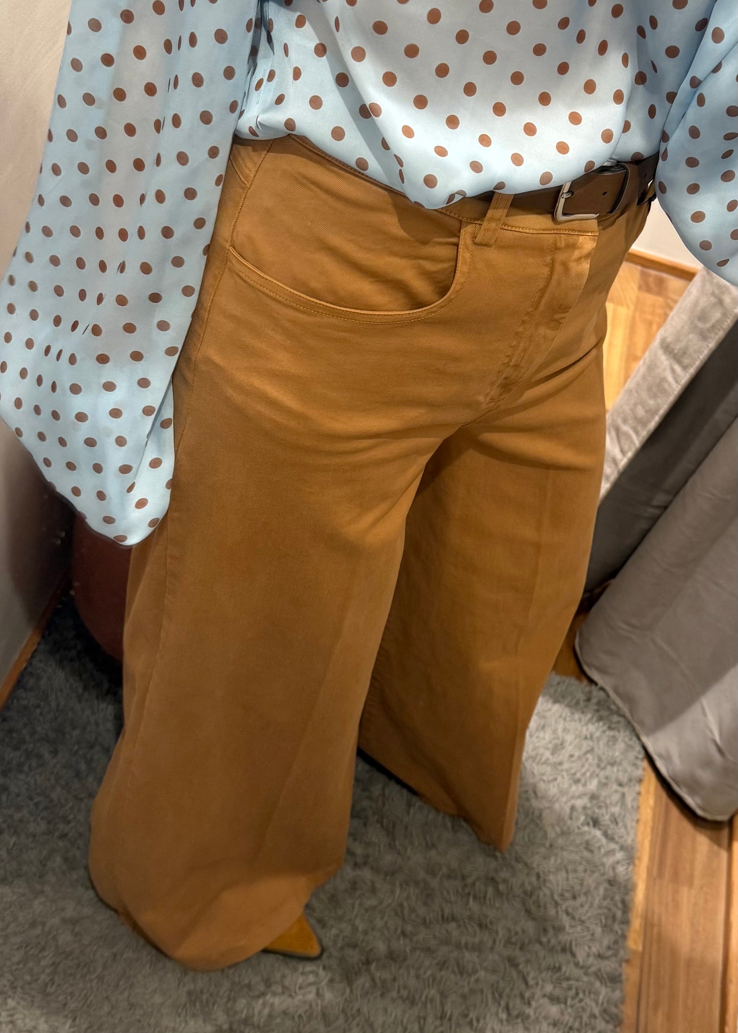 PANTALONE WIDE LEG OCRA - TENSIONE IN - MARYGIÒ
