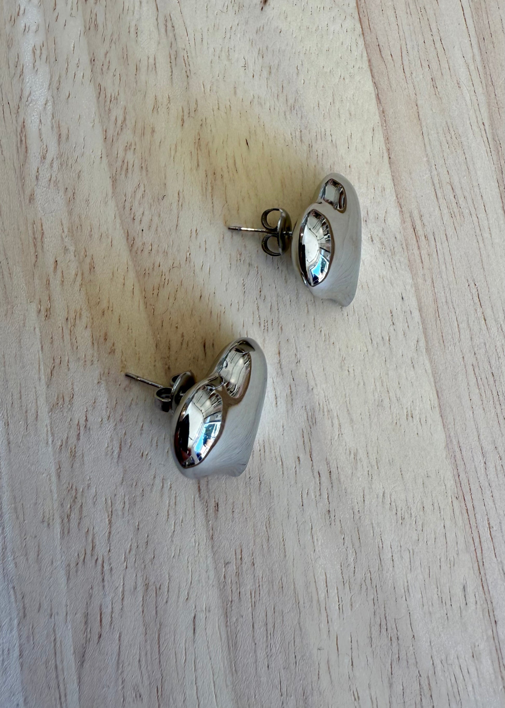 ORECCHINI CUORE MINI BOMBATO ARGENTO - MARYGIÒ