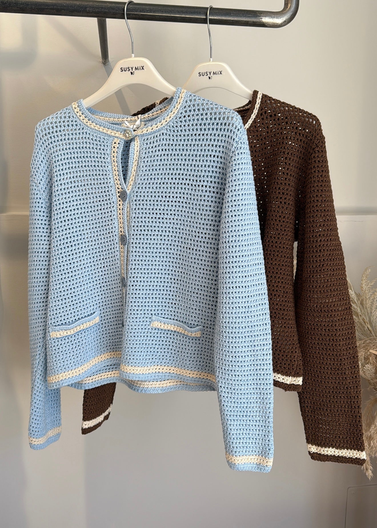 Cardigan Traforato Celeste - SUSY MIX