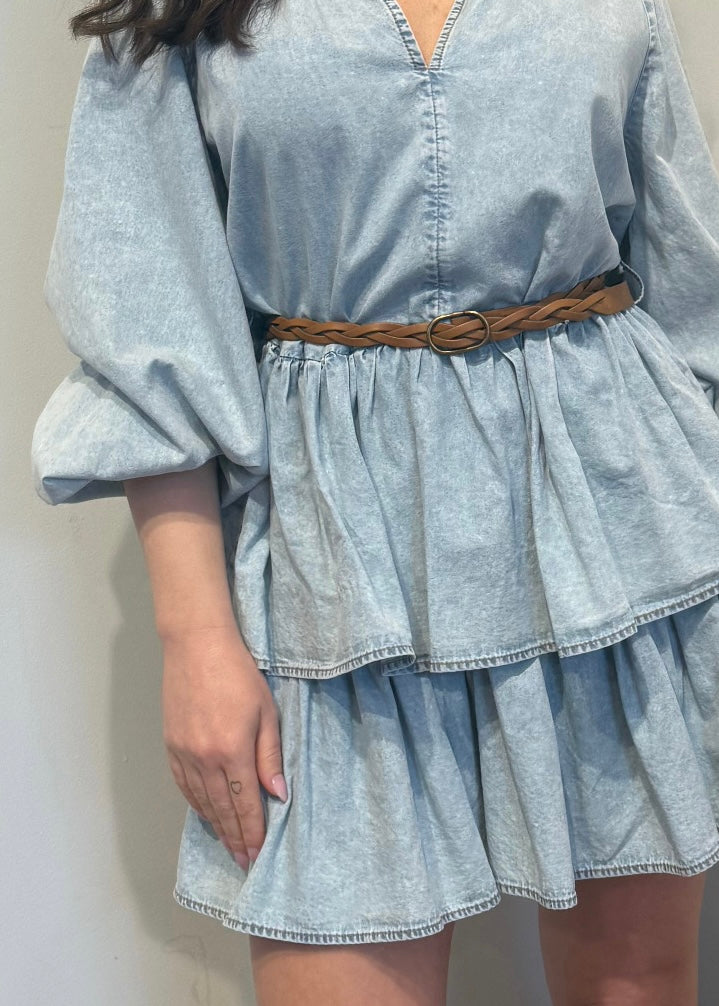 ABITO CHAMBRAY CON BALZE - TENSIONE IN - MARYGIÒ