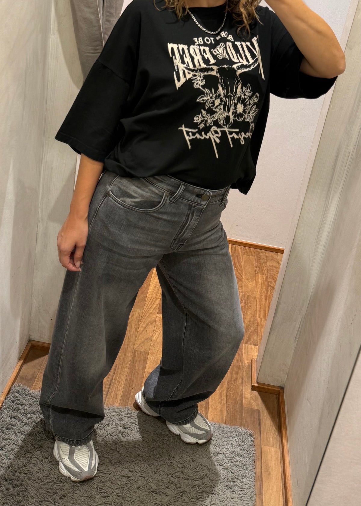 Jeans wide leg Grigio - Susy Mix