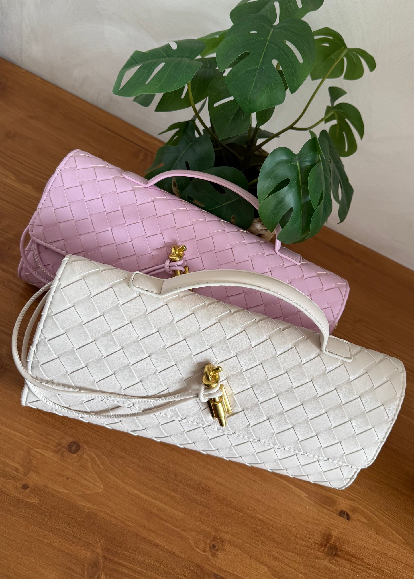 BORSA BAGUETTE INTRECCIATA PANNA - MARYGIÒ