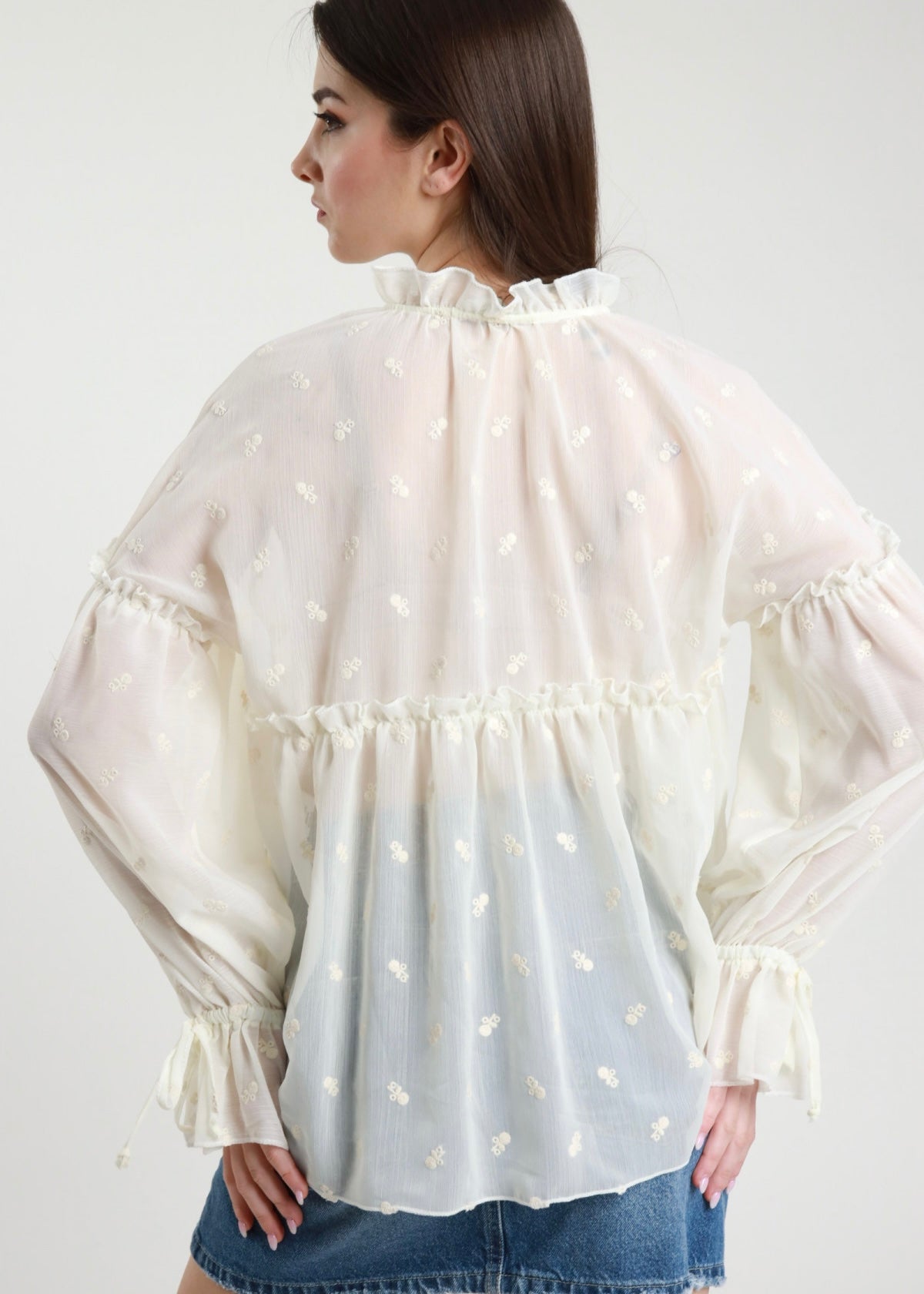 Camicia Over Ricamata Latte - SUSY MIX