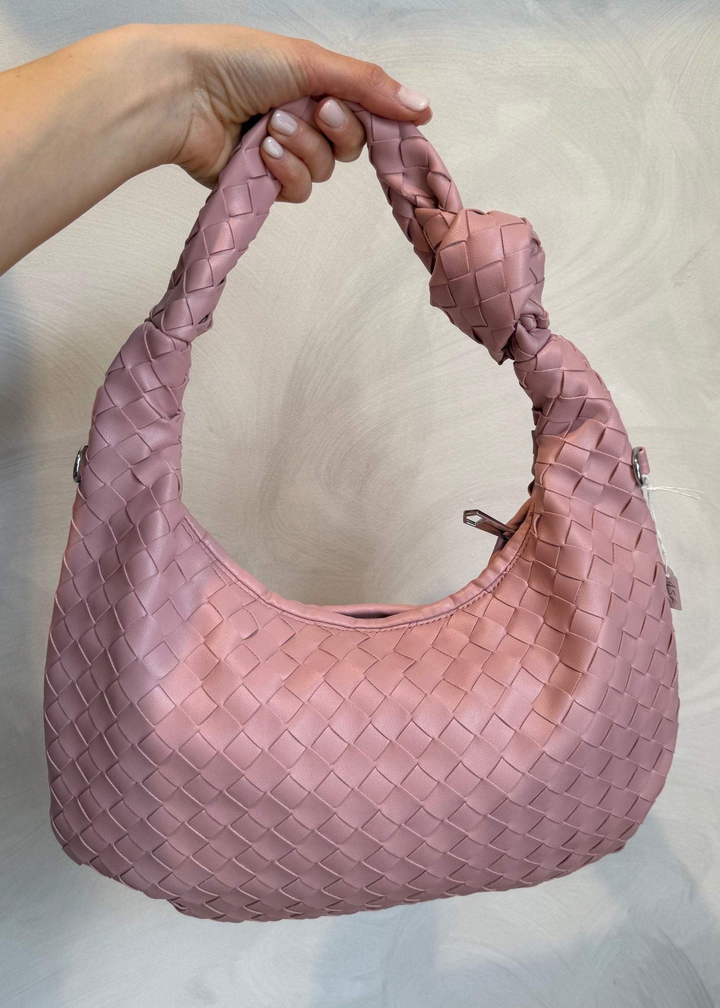 BORSA MEDIA INTRECCIATA NODO ROSA