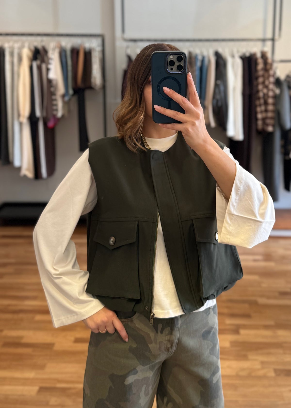 Gilet con maxi tasconi - Susy Mix