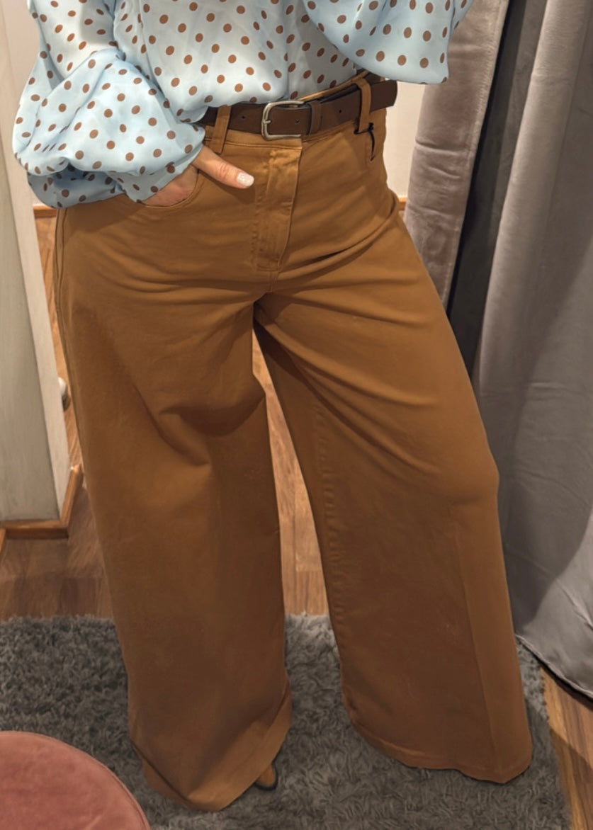 PANTALONE WIDE LEG OCRA - TENSIONE IN - MARYGIÒ
