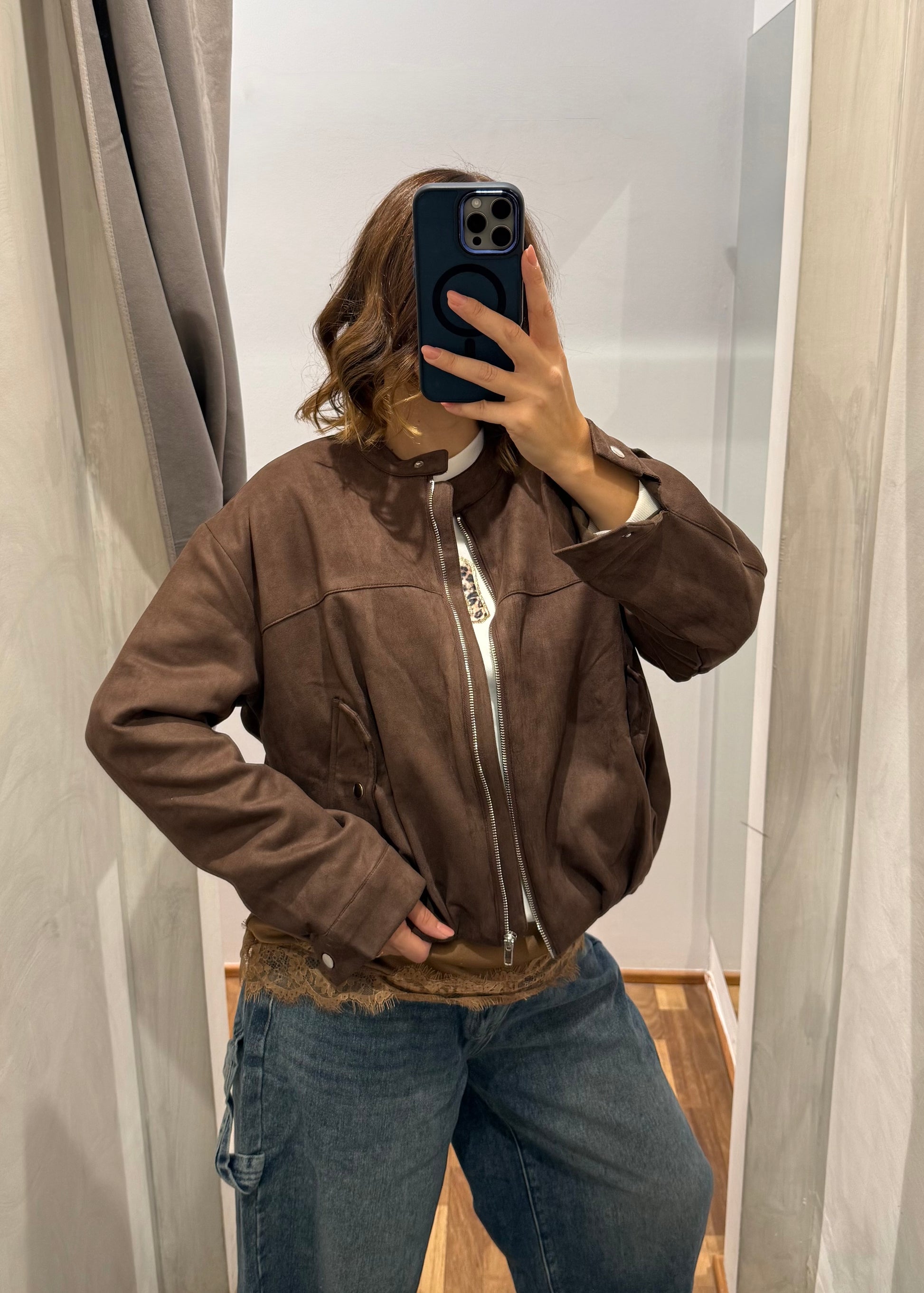 Bomber Suede Moro - MARYGIÒ