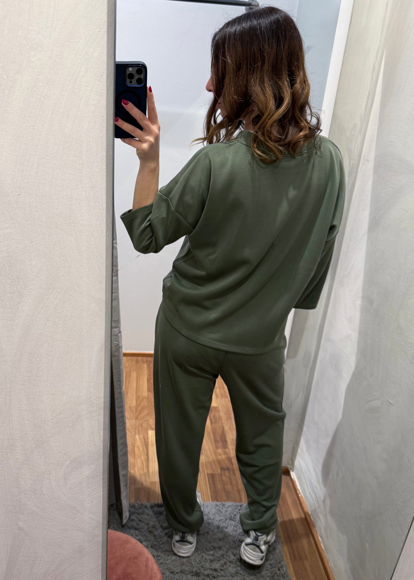 Completo Tuta in Scuba Leggera Verde Militare - SUSY MIX - MARYGIÒ
