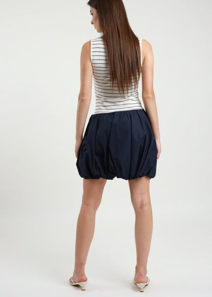 Abito a Righe con Gonna Palloncino Blu - SUSY MIX