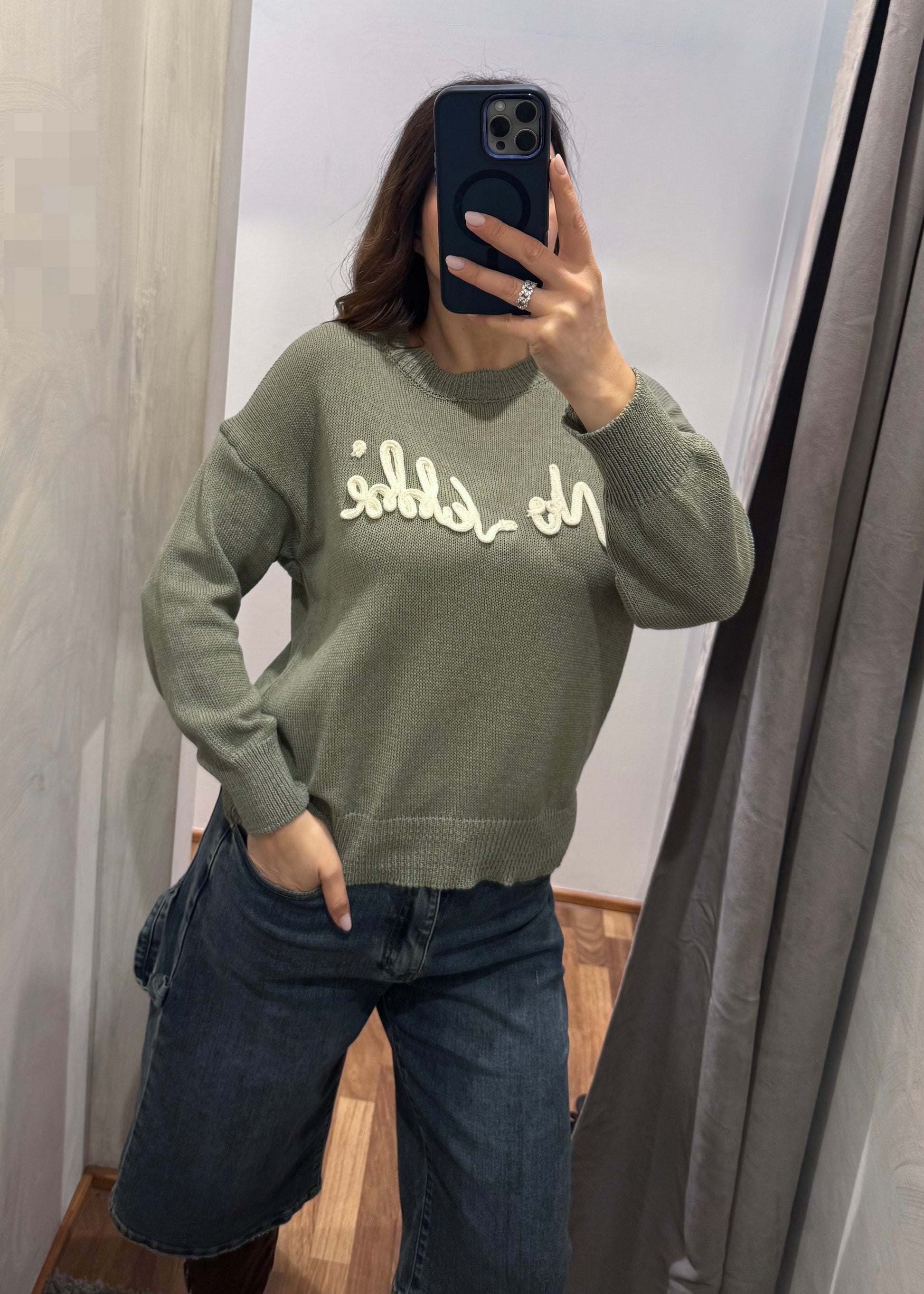 Maglia “No vabbè” Verde Salvia - SUSY MIX - MARYGIÒ