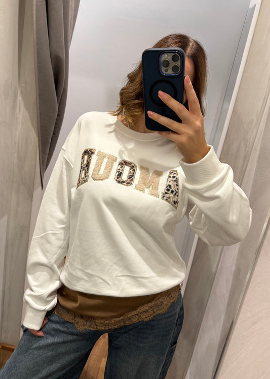 Felpa Panna Con Scritta “AMOUR”