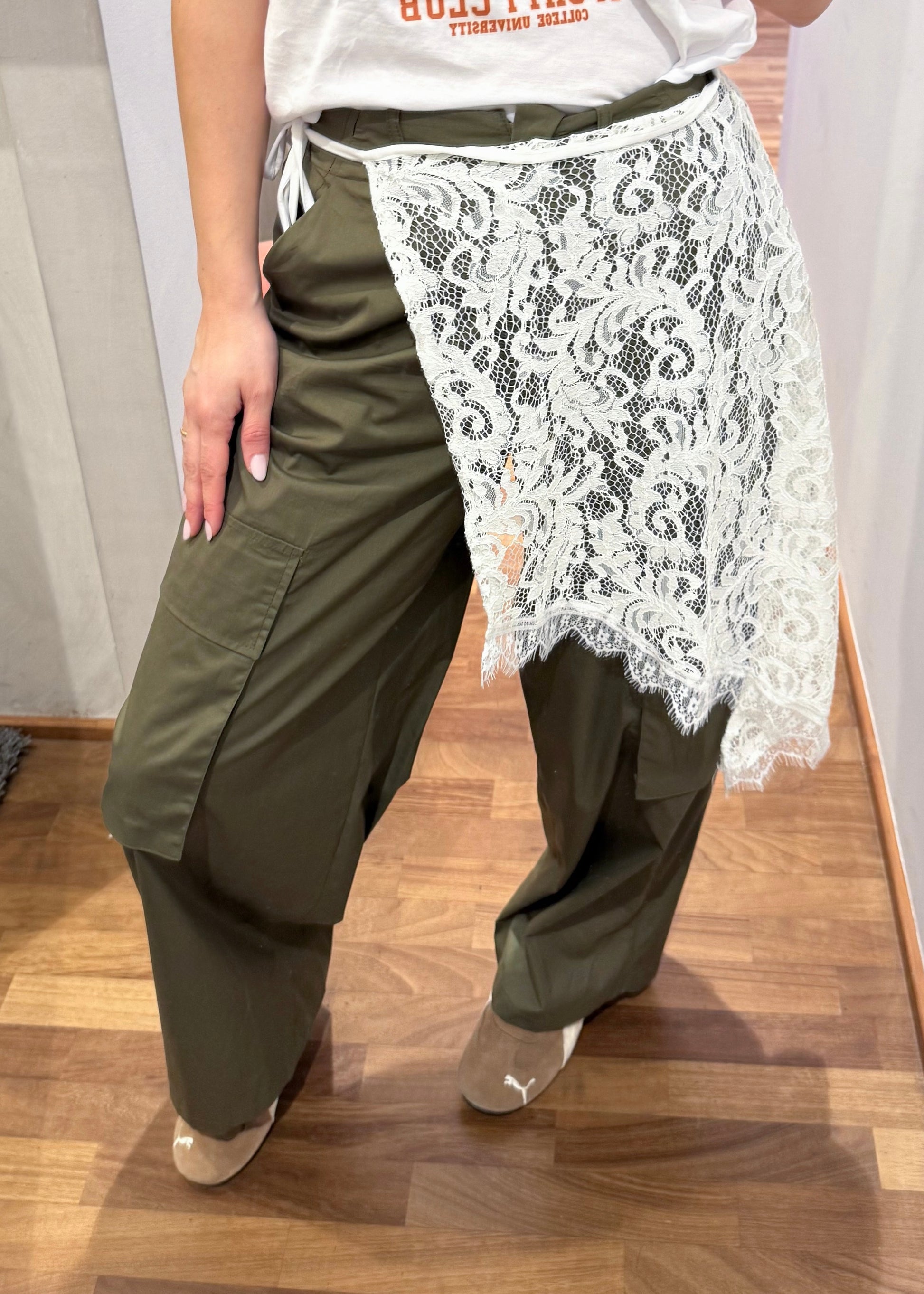 Pantalone Verde Militare con Tasconi + Pareo Pizzo - SUSY MIX - MARYGIÒ
