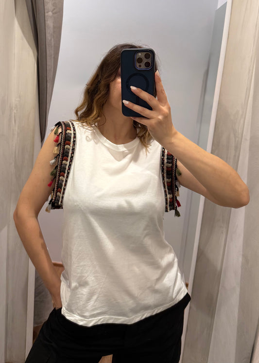 Maglietta con Passamaneria Latte - SUSY MIX