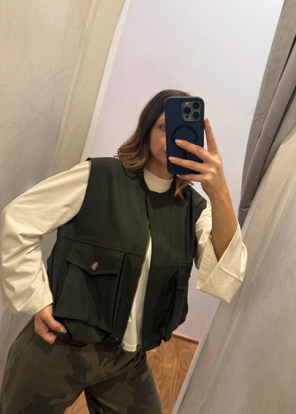 Gilet con maxi tasconi - Susy Mix