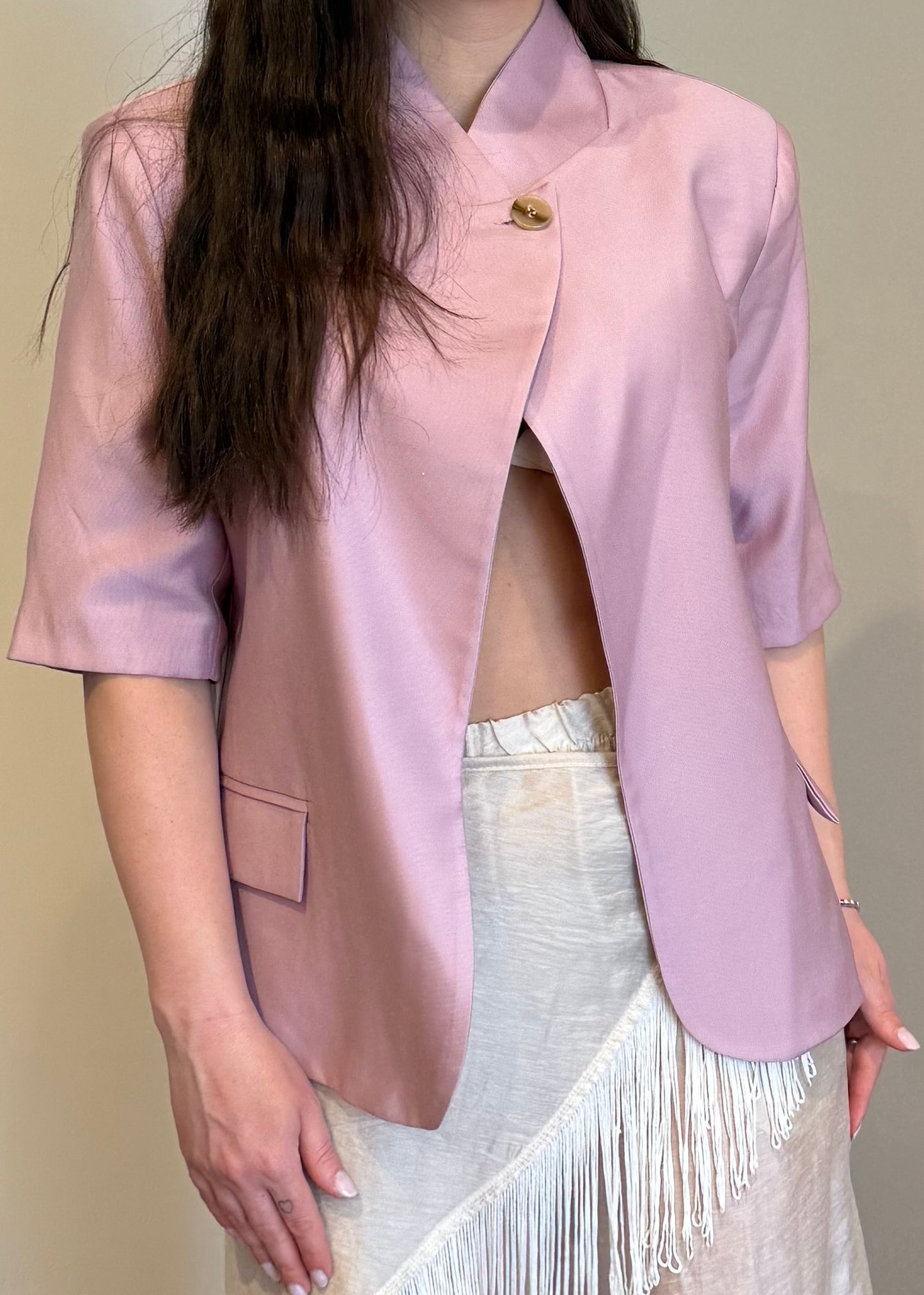 Giacca un Bottone Rosa - SUSY MIX - MARYGIÒ