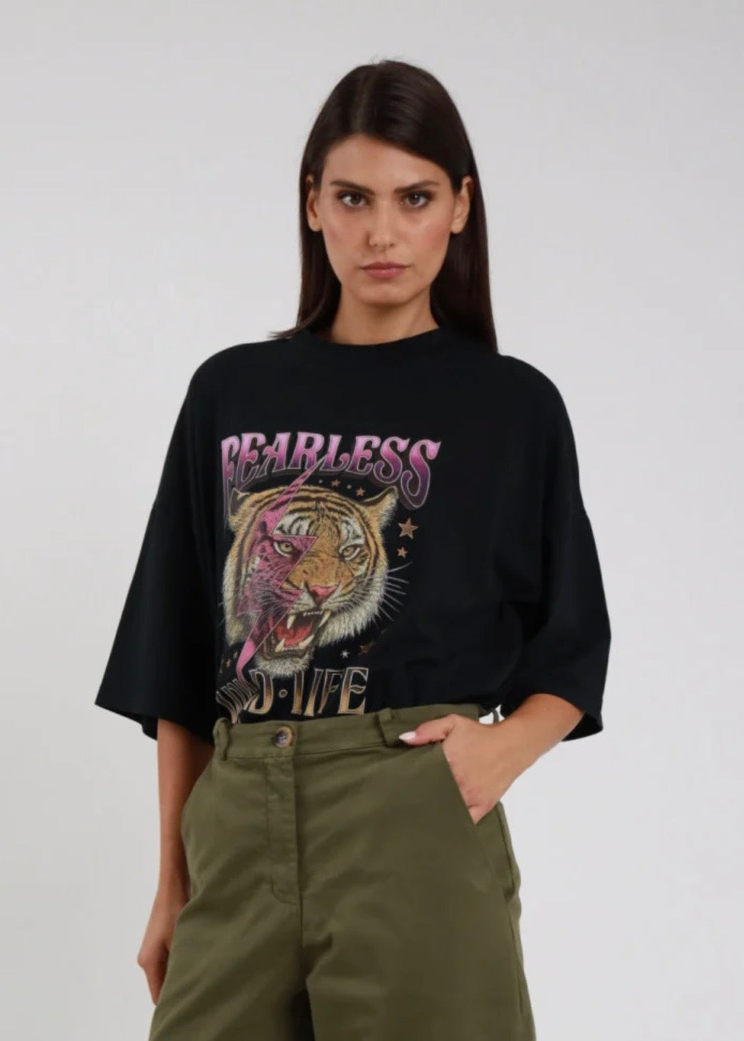 T-shirt over con tigre | più colori - Susy Mix
