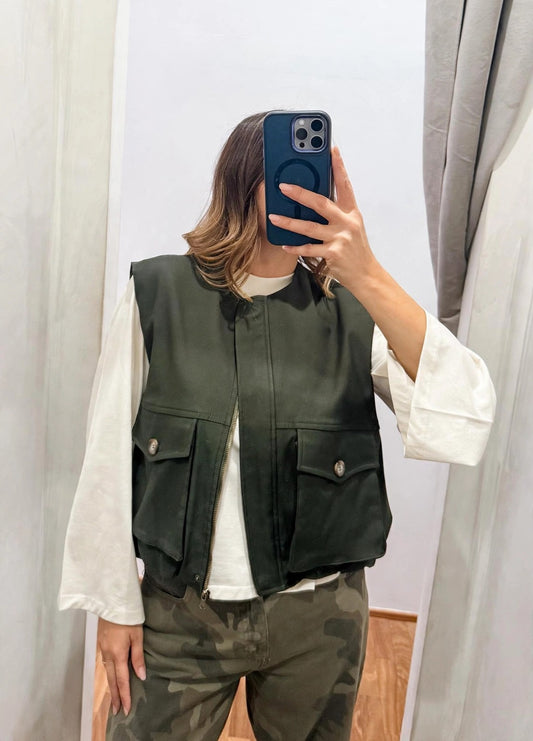 Gilet con maxi tasconi - Susy Mix