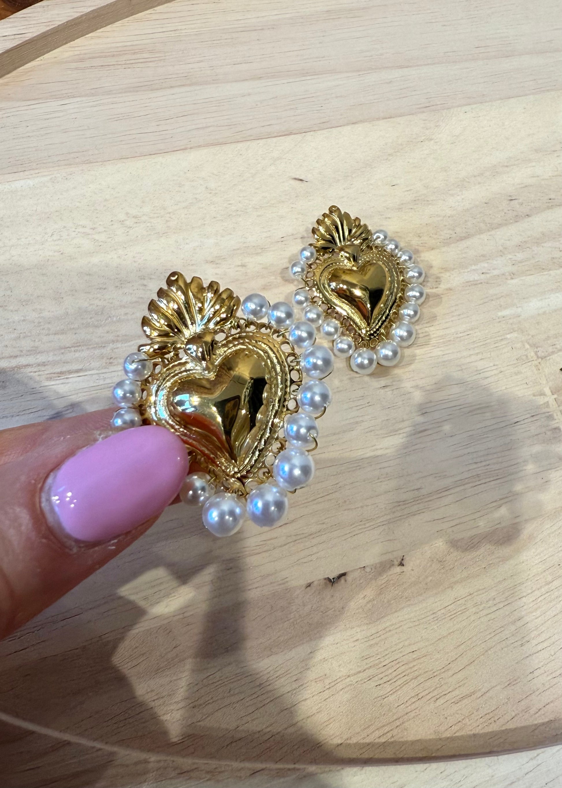 ORECCHINI CUORE SACRO ORO - MARYGIÒ