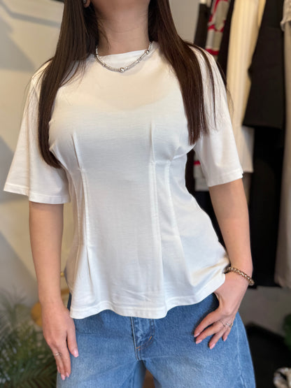 Top Bianca con Pinces - LUMINA