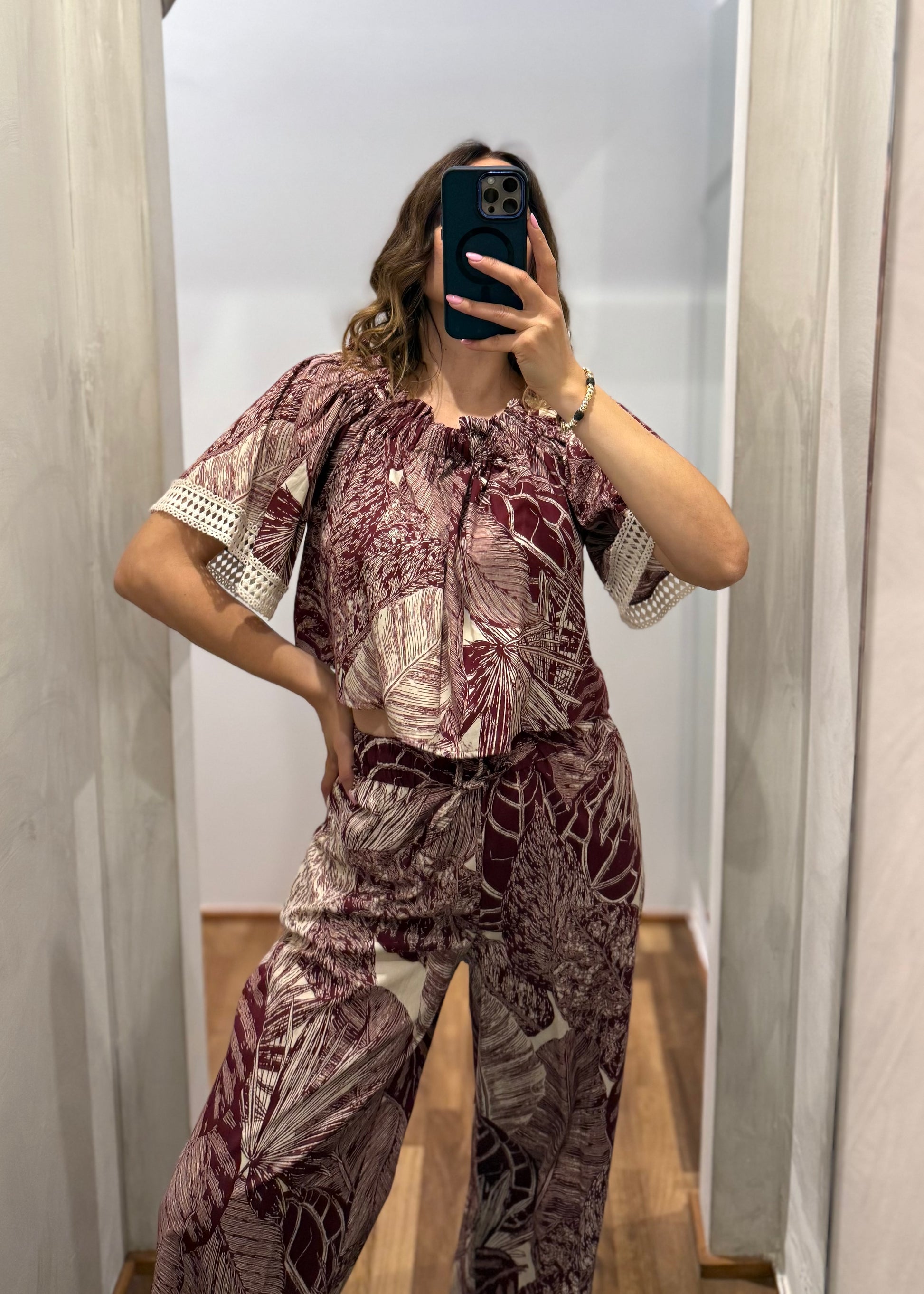 COMPLETO TOP E PANTALONE FANTASIA BATIK - SUSY MIX - MARYGIÒ