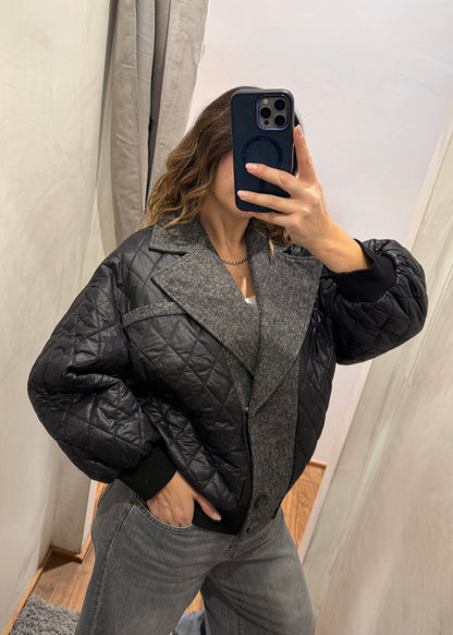 Bomber trapuntato Nero - Susy Mix