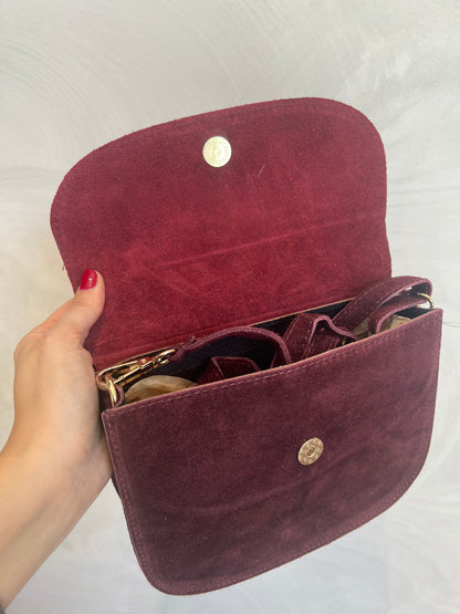 BORSA ARIEL IN SUEDE BOURDEAUX