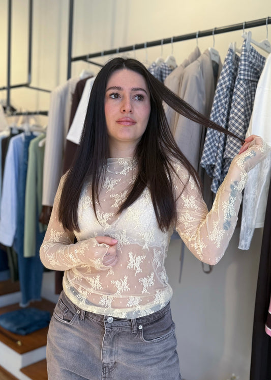 Maglia in Pizzo Gialla - SUSY MIX - MARYGIÒ