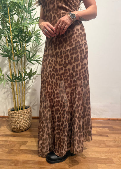 Abito lungo animalier in tulle - Susy Mix
