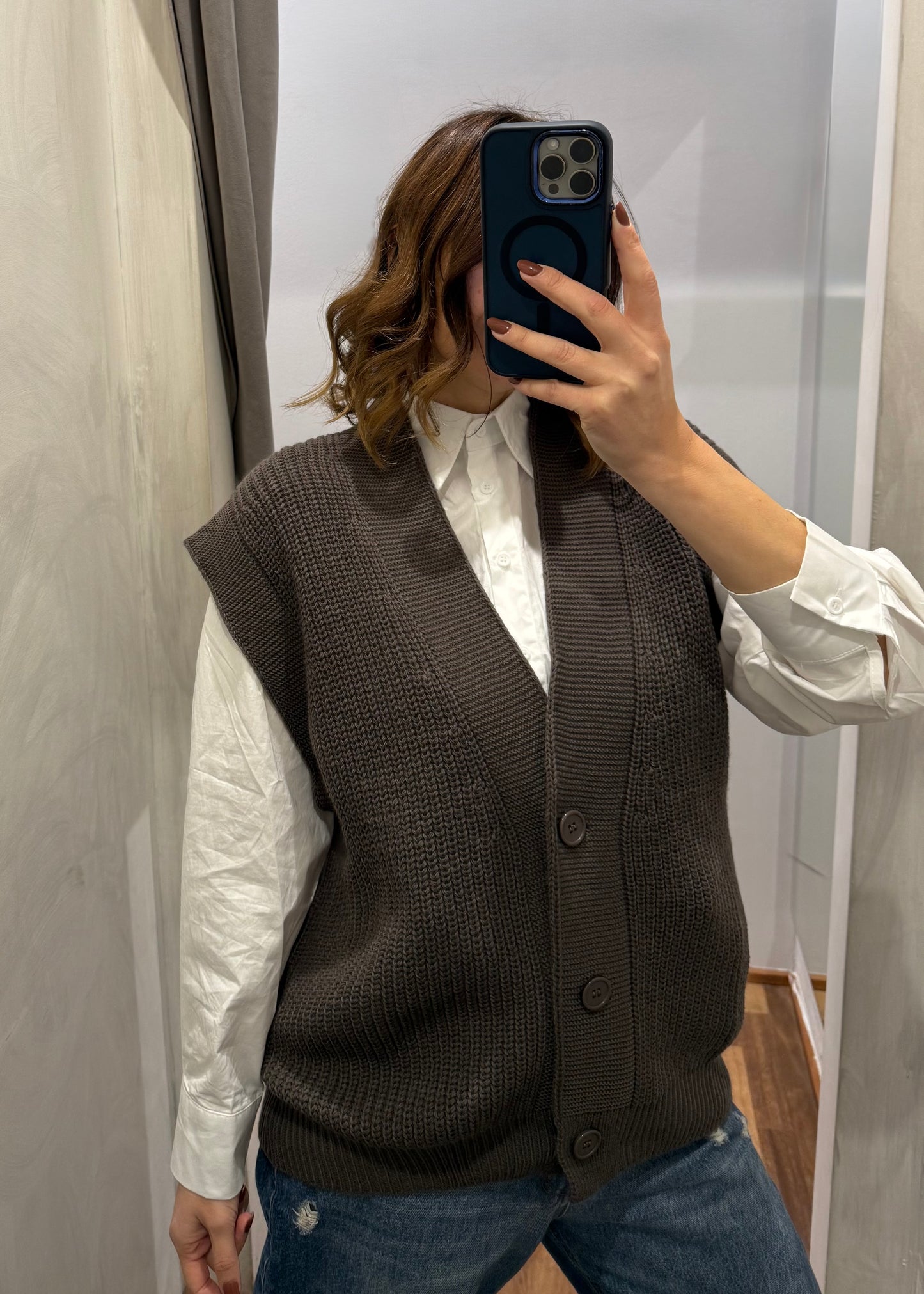 Gilet Over in Maglia a Coste - SUSY MIX