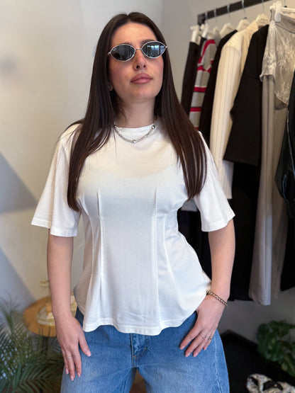 Top Bianco con Pinces - LUMINA - MARYGIÒ