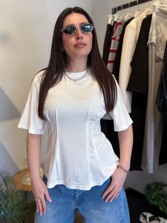 Top Bianco con Pinces - LUMINA - MARYGIÒ