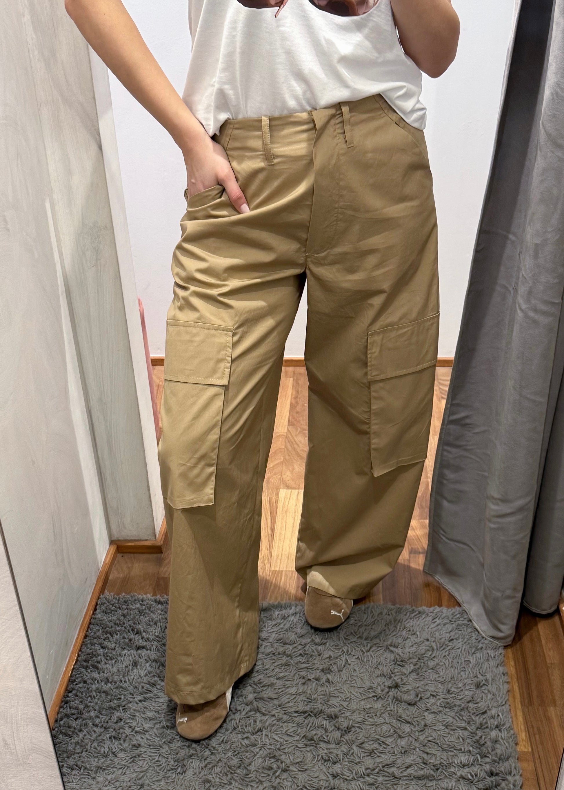 Pantalone Beige con Tasconi + Pareo Pizzo - SUSY MIX - MARYGIÒ