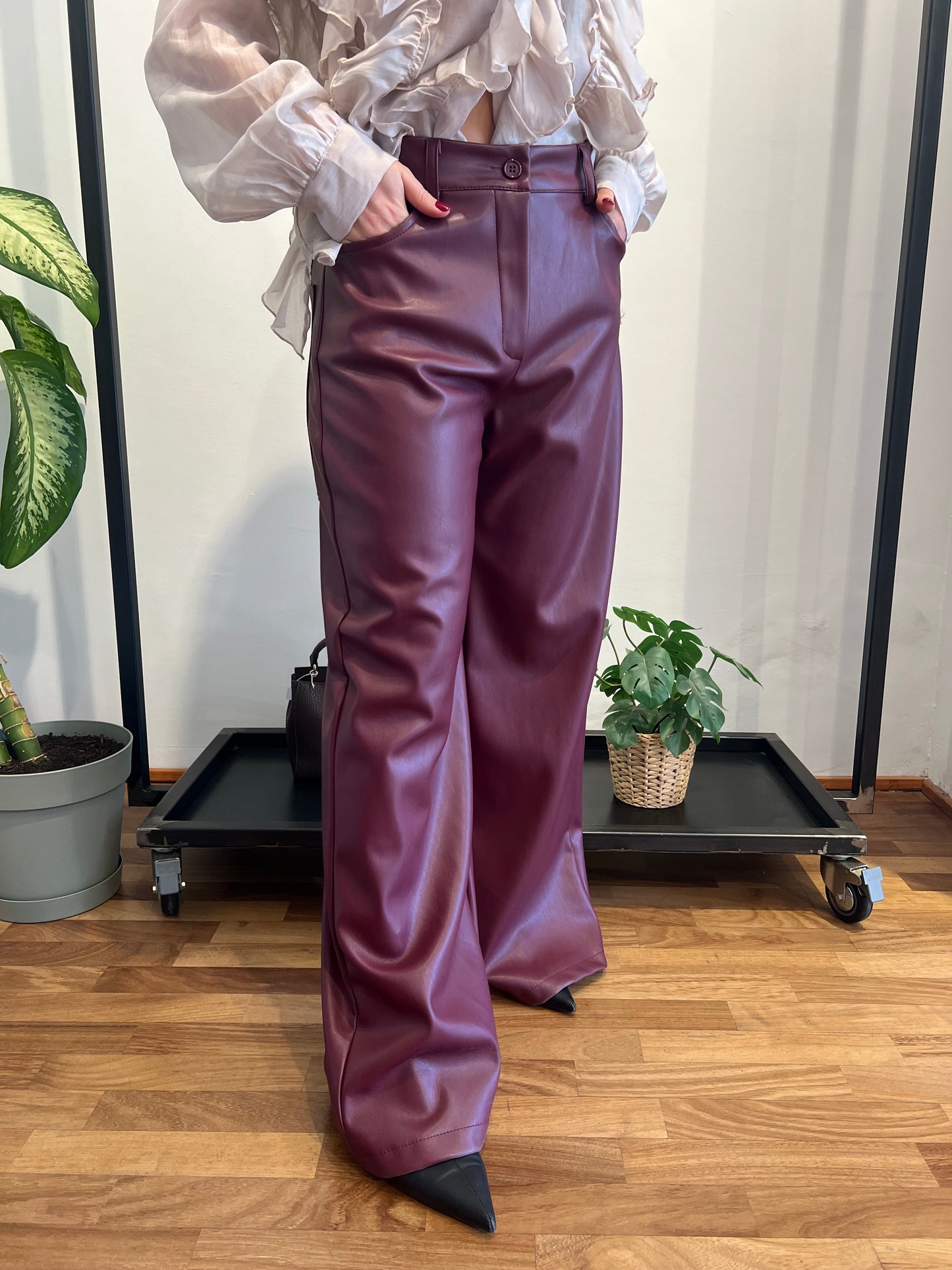 PANTALONE GIUSY ECOPELLE BOURDEAUX - TENSIONE IN